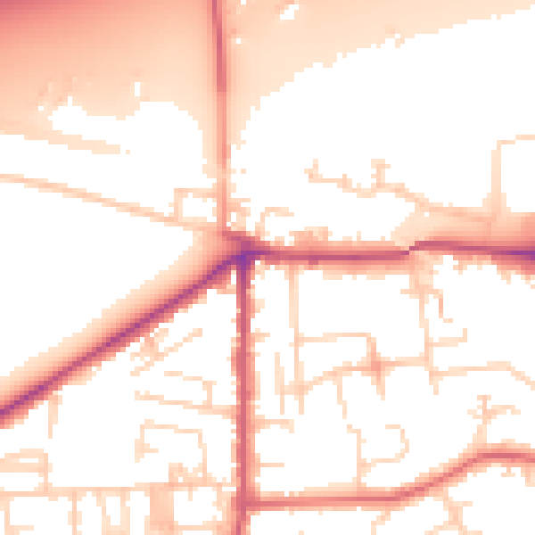 Daytime road noise heatmap for LS25 1QB