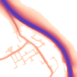 Daytime road noise heatmap for LS25 4EN