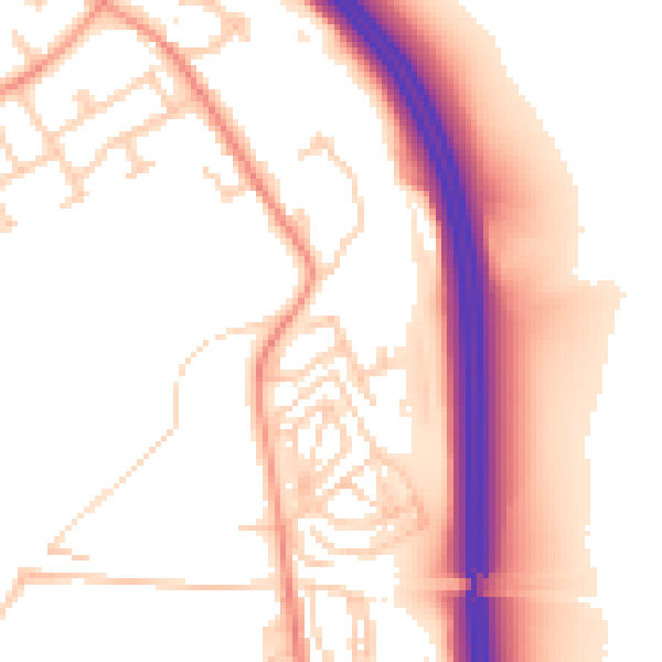Daytime road noise heatmap for LS25 4ET