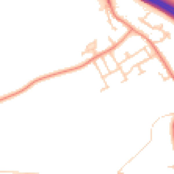 Daytime road noise heatmap for LS25 4FN