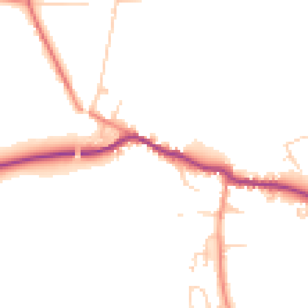 Daytime road noise heatmap for LS25 5DX