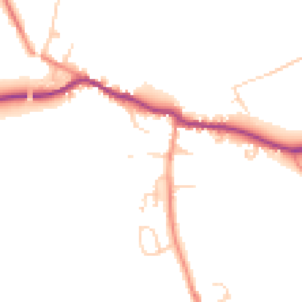 Daytime road noise heatmap for LS25 5EA