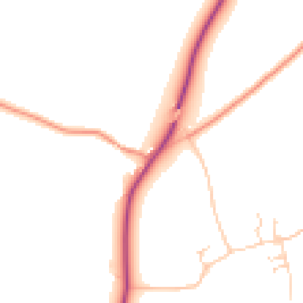 Daytime road noise heatmap for LS25 5JH
