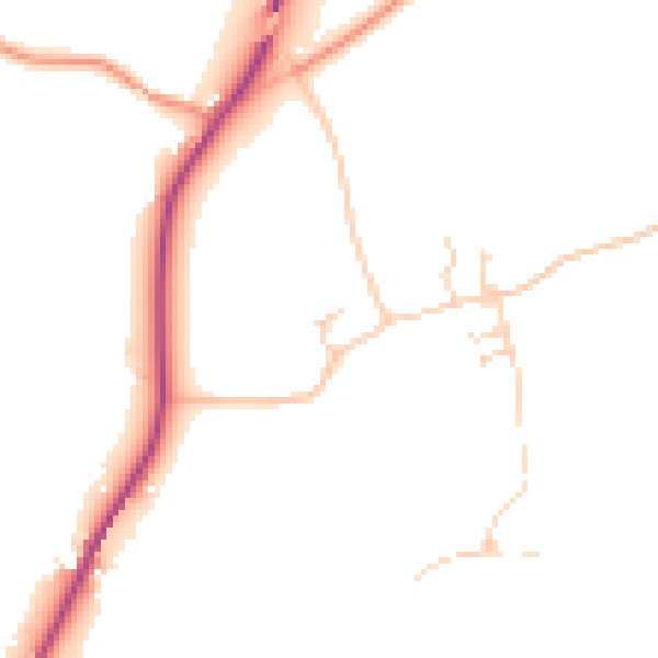 Daytime road noise heatmap for LS25 5PG