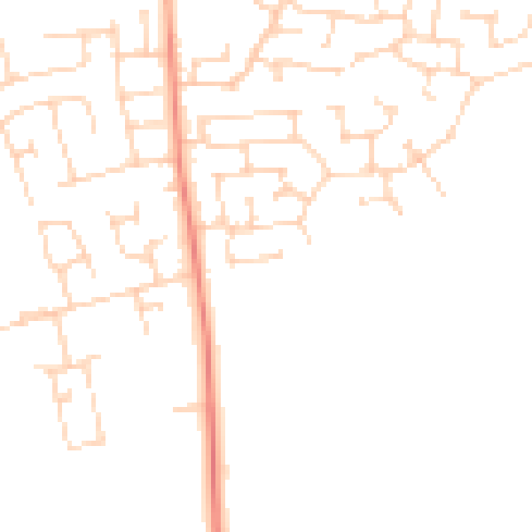 Daytime road noise heatmap for LS25 6FT