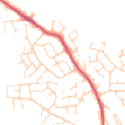 Daytime road noise heatmap for LS25 7DD