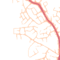Daytime road noise heatmap for LS25 7JQ