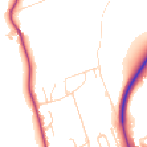 Daytime road noise heatmap for LS28 5AD