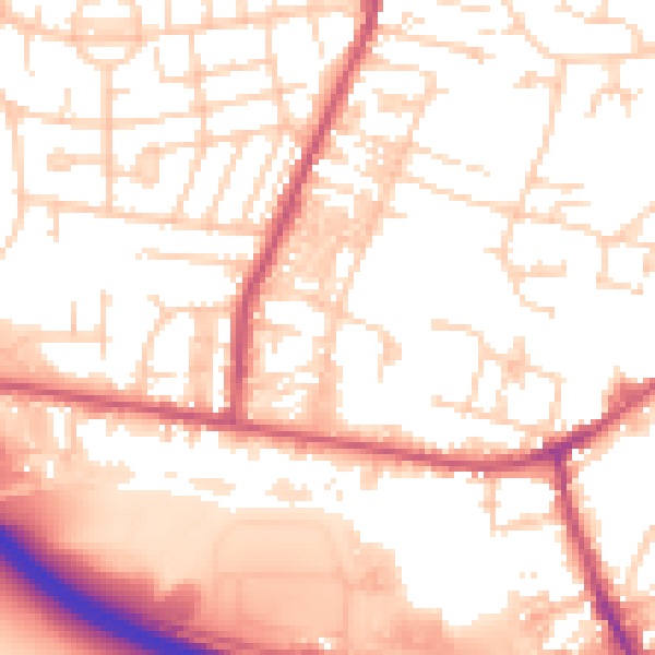 Daytime road noise heatmap for LS28 5AG