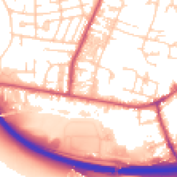 Daytime road noise heatmap for LS28 5AH