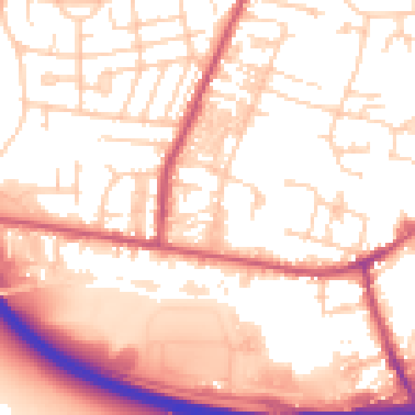 Daytime road noise heatmap for LS28 5AL