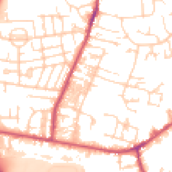 Daytime road noise heatmap for LS28 5BA