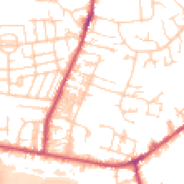 Daytime road noise heatmap for LS28 5BF