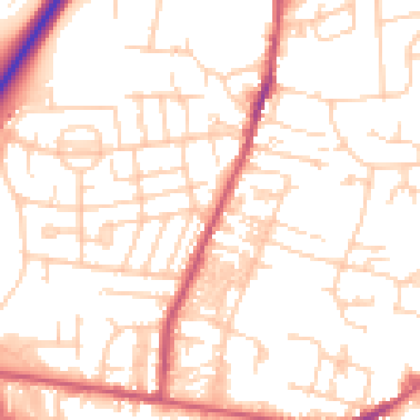 Daytime road noise heatmap for LS28 5DH