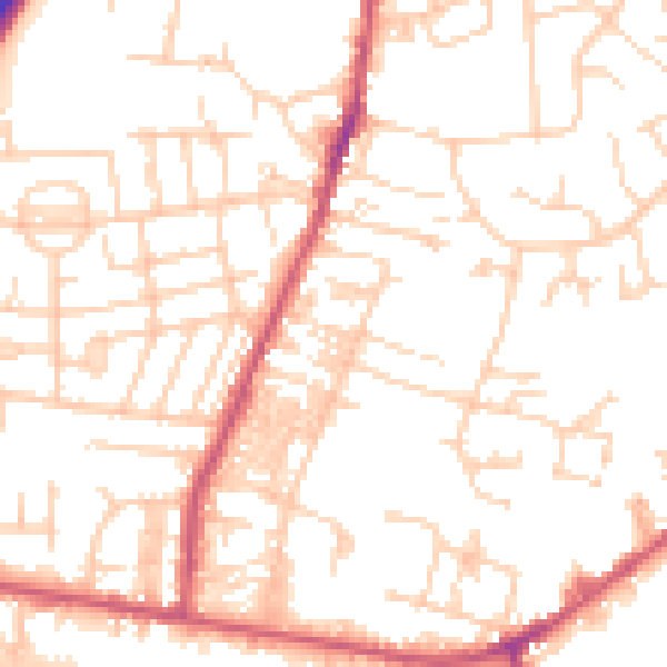 Daytime road noise heatmap for LS28 5DP