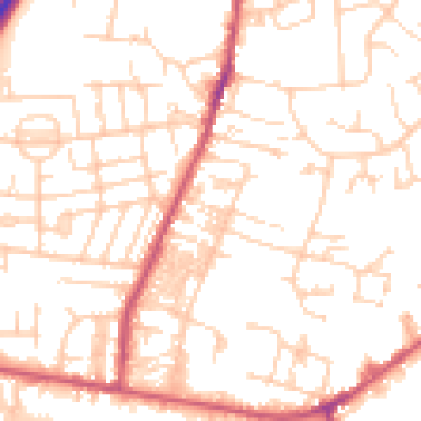 Daytime road noise heatmap for LS28 5DR