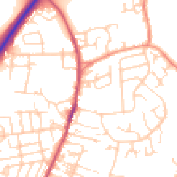 Daytime road noise heatmap for LS28 5FX