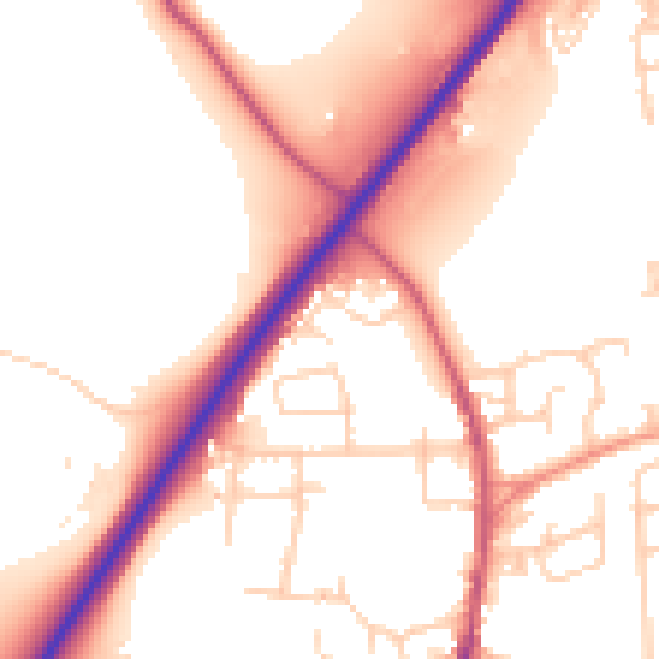 Daytime road noise heatmap for LS28 5GH