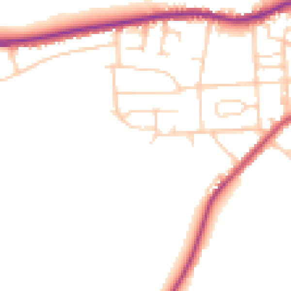 Daytime road noise heatmap for LS28 5GP