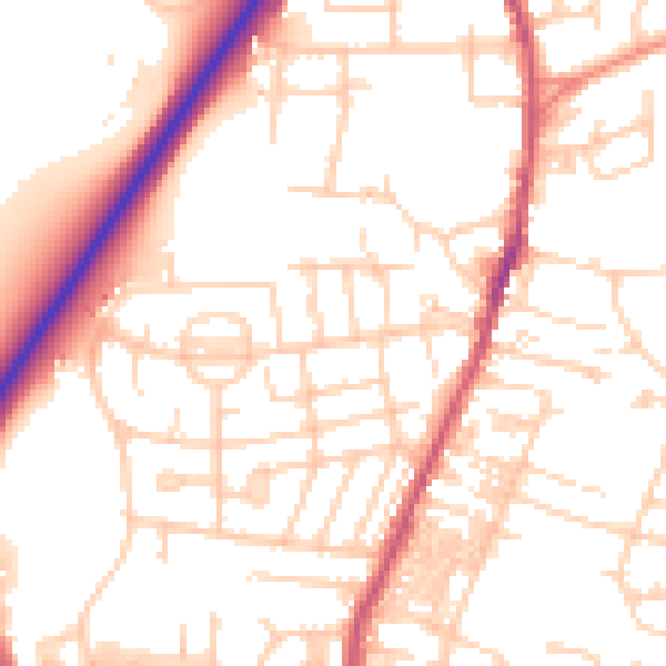 Daytime road noise heatmap for LS28 5HD