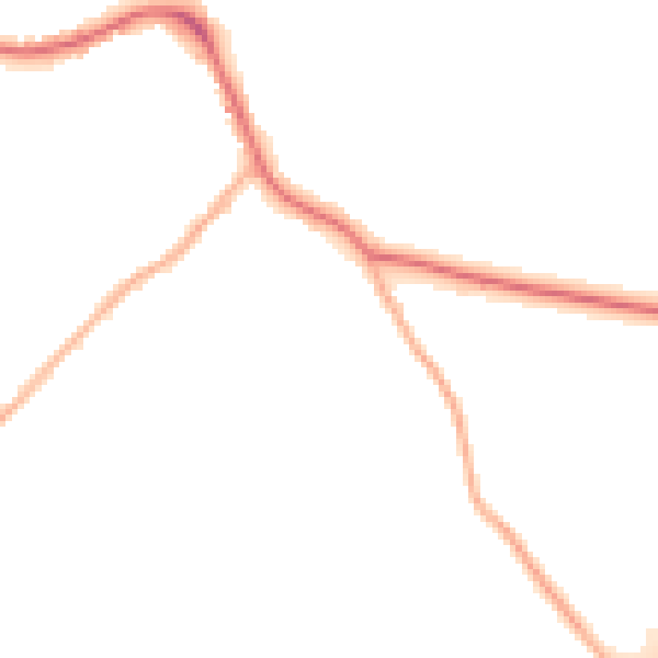 Night-time road noise heatmap for LS28 5NP