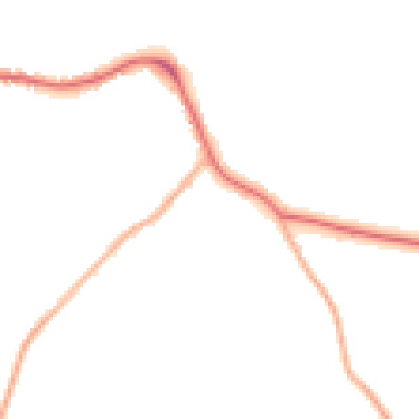 Night-time road noise heatmap for LS28 5NU