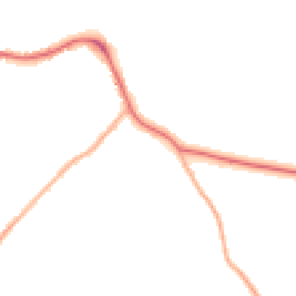 Night-time road noise heatmap for LS28 5NX