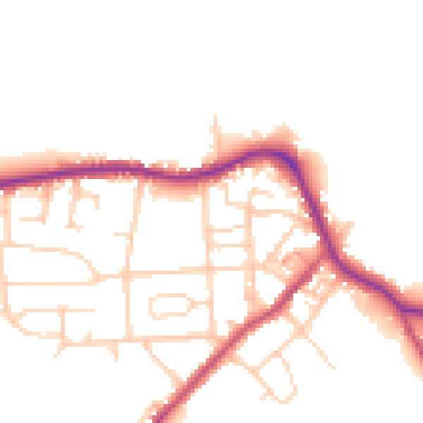 Daytime road noise heatmap for LS28 5PS