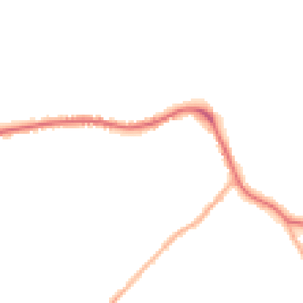 Night-time road noise heatmap for LS28 5PS