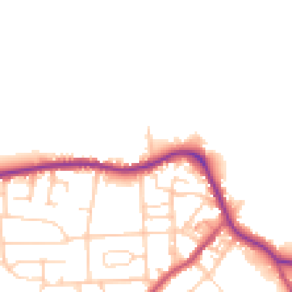 Daytime road noise heatmap for LS28 5RG