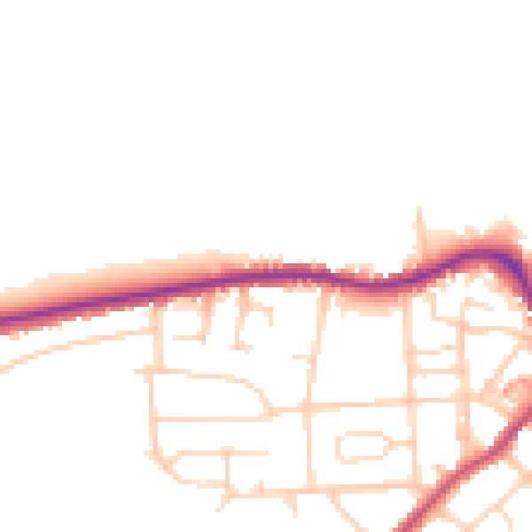 Daytime road noise heatmap for LS28 5RP