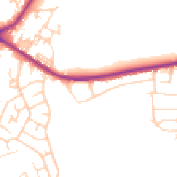 Daytime road noise heatmap for LS28 5RU