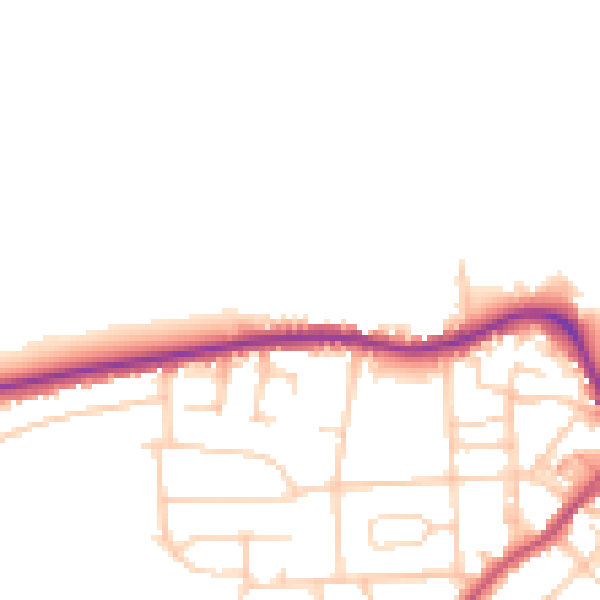 Daytime road noise heatmap for LS28 5RW