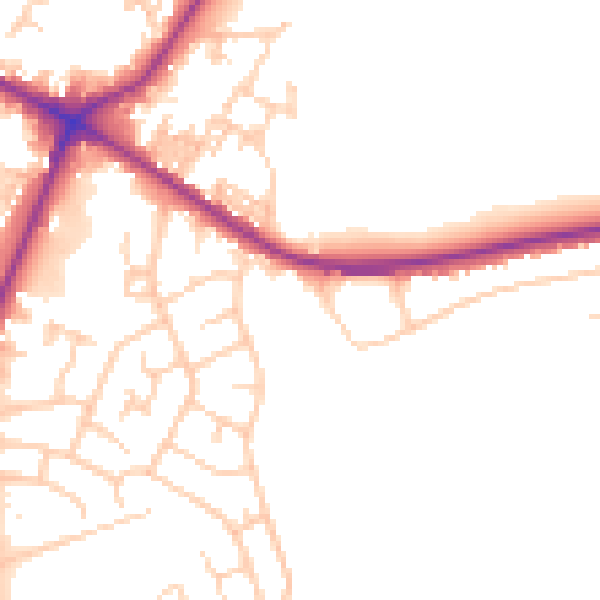 Daytime road noise heatmap for LS28 5RX