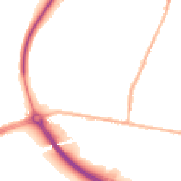 Night-time road noise heatmap for LS28 5TA