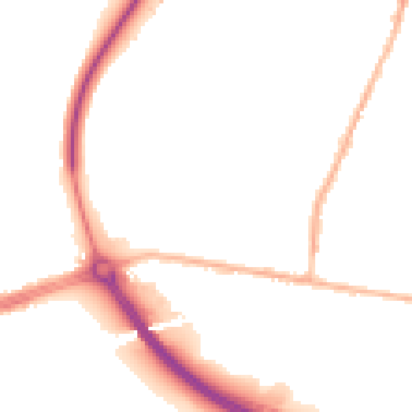 Night-time road noise heatmap for LS28 5TU