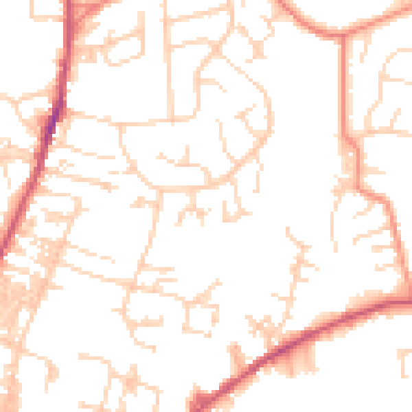 Daytime road noise heatmap for LS28 5UP