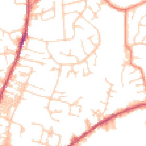 Daytime road noise heatmap for LS28 5UR