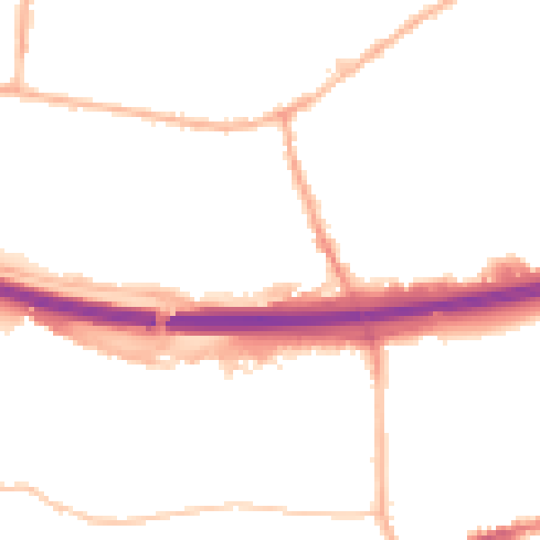 Night-time road noise heatmap for LS28 6AG