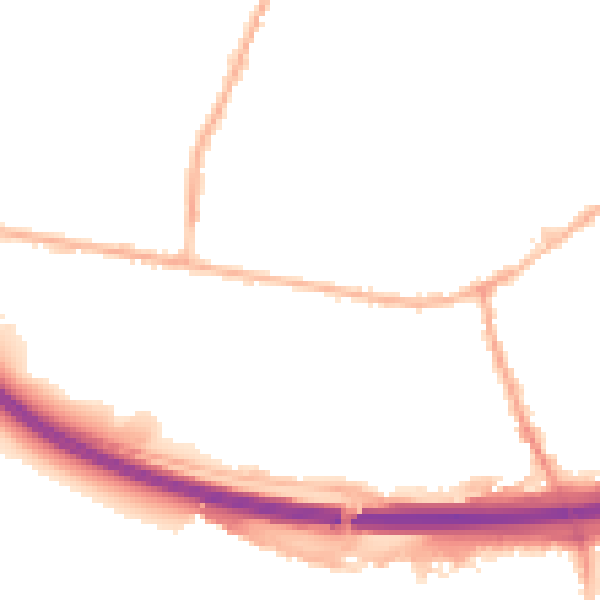 Night-time road noise heatmap for LS28 6AT