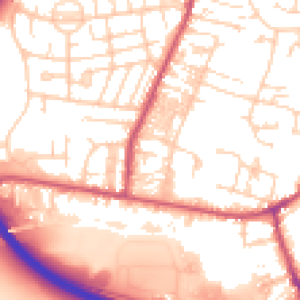 Daytime road noise heatmap for LS28 6BH