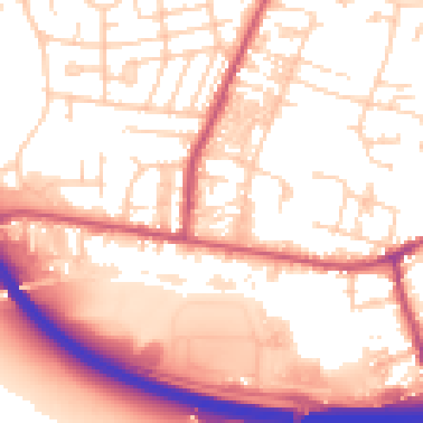 Daytime road noise heatmap for LS28 6BL