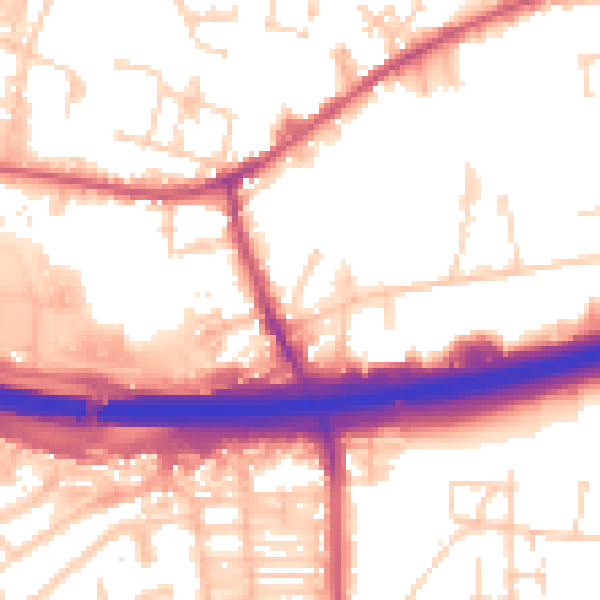 Daytime road noise heatmap for LS28 6BT