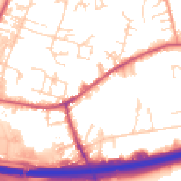 Daytime road noise heatmap for LS28 6ES