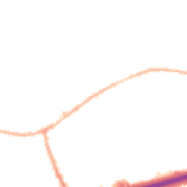 Night-time road noise heatmap for LS28 6EZ