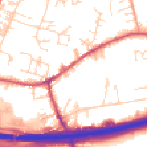 Daytime road noise heatmap for LS28 6FD