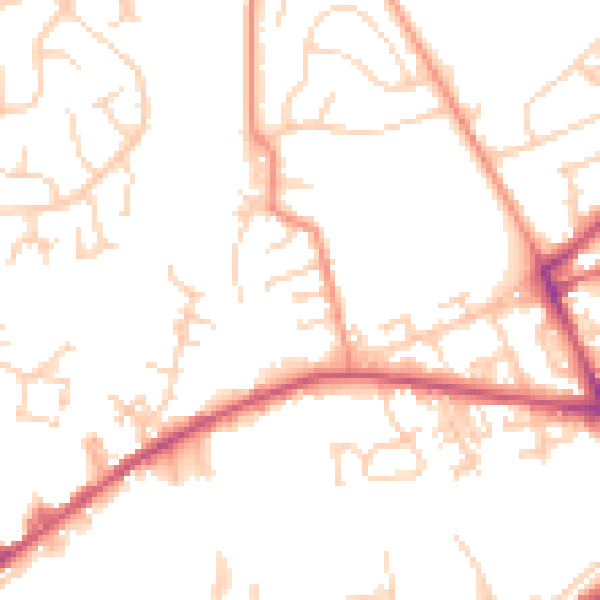 Daytime road noise heatmap for LS28 6HD
