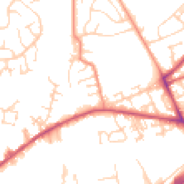 Daytime road noise heatmap for LS28 6HP