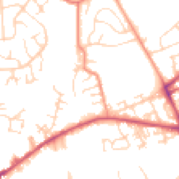 Daytime road noise heatmap for LS28 6HS