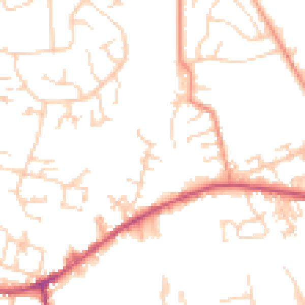 Daytime road noise heatmap for LS28 6HX